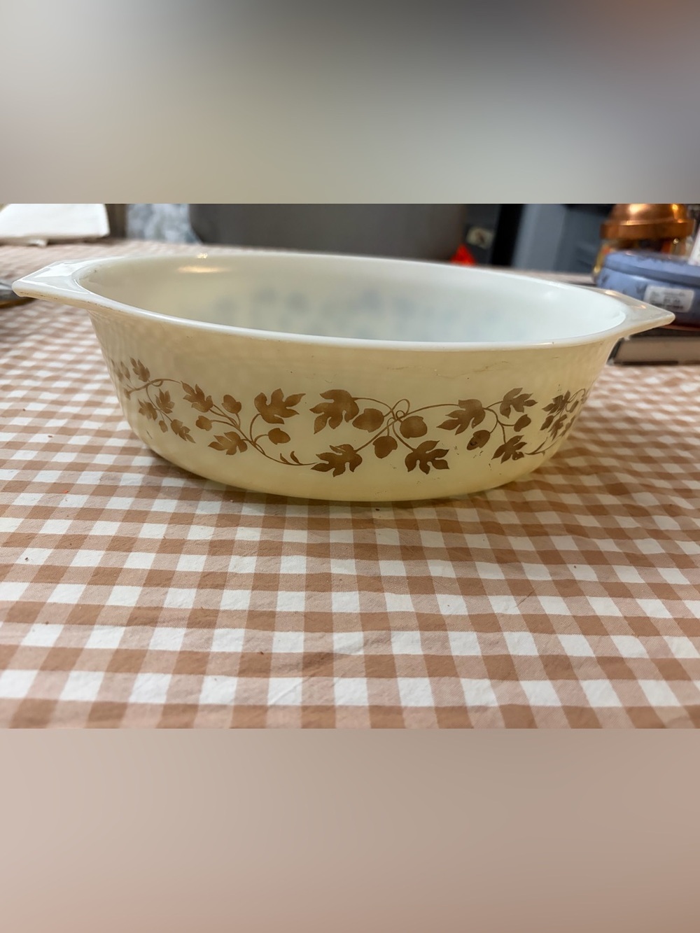 Vintage Pyrex 045 2-1/2 Qt Golden Acorn Oval Casserole Dish Made In USA